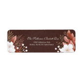 Mocha Brown Texture White Blossom Leaf ラベル (正面)