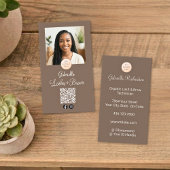 Mocha Cream Logo QR Code Photo Lashes and Brows 名刺