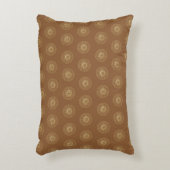 Mocha | Golden Zinnia Flower Medallions アクセントクッション (正面(垂直))