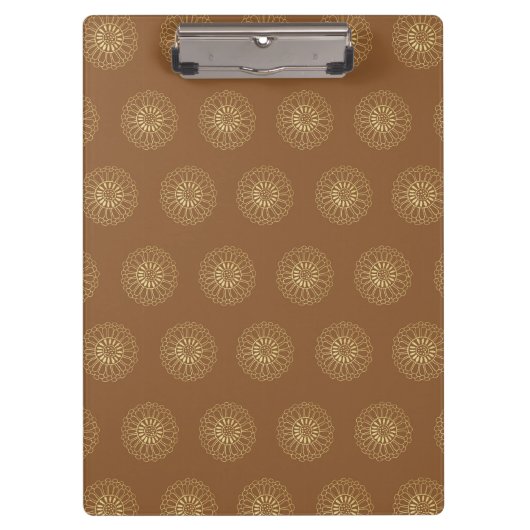 Mocha | Golden Zinnia Flower Medallions クリップボード (正面)