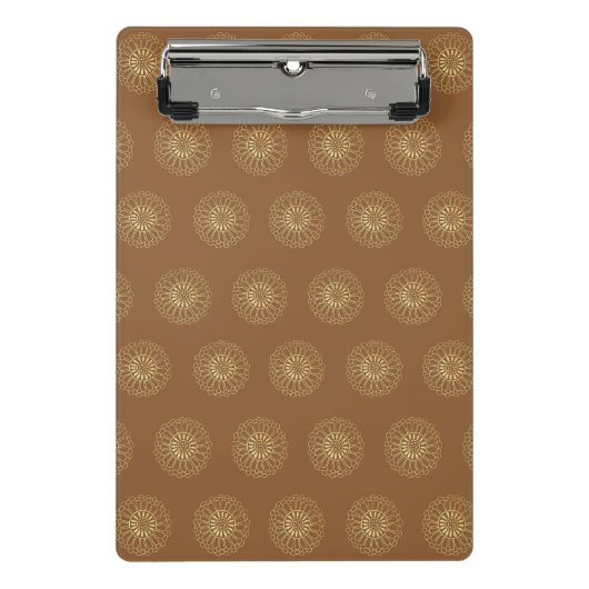 Mocha | Golden Zinnia Flower Medallions ミニクリップボード (正面)
