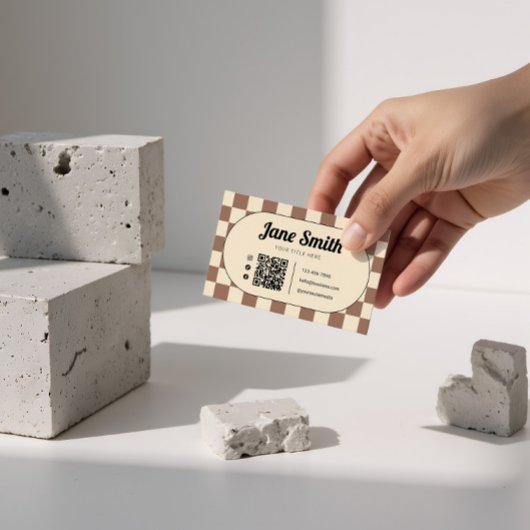 Mocha Groovy Editable Business Card for Studio 名刺