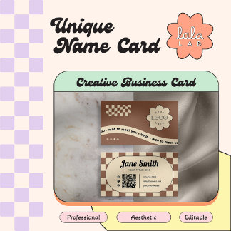 Mocha Groovy Editable Business Card for Studio 名刺