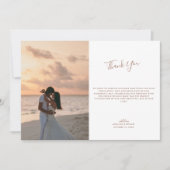 Mocha Monogramエレガントの写結婚真 サンキューカード (正面)