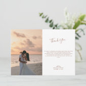 Mocha Monogramエレガントの写結婚真 サンキューカード (スタンド正面)