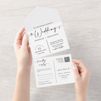 Mocha Mousseエレガント Arch QRコード写真 オールインワン招待状