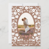 Mocha Mousse写真QRコードウェブサイトフォークフローラ セーブザデート (正面)