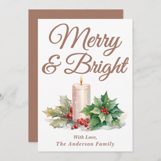 Mocha Mousse手書きスクリプメリート&ブライト シーズンカード (正面/裏面)