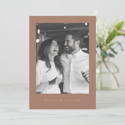 Mocha Mousse Boho写真1結婚's モダン 招待状 (スタンド正面)