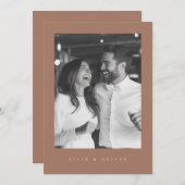 Mocha Mousse Boho写真1結婚's モダン 招待状 (正面/裏面)