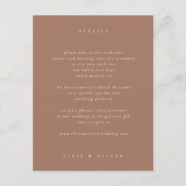 Mocha Mousse Boho Photo 結婚's モダン エンクロージャーカード