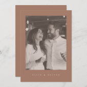 Mocha Mousse Boho Photo 結婚's モダン 招待状 (正面/裏面)