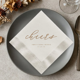 Mocha Mousse Bridal Shower Napkins 縁ありカクテルナプキン