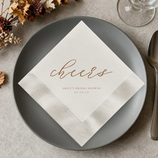 Mocha Mousse Bridal Shower Napkins 縁ありカクテルナプキン