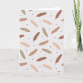 Mocha Mousse Feathers Greeting Card カード (正面)