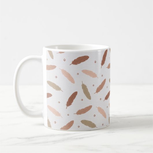 Mocha Mousse Feathers Mug コーヒーマグカップ (左)