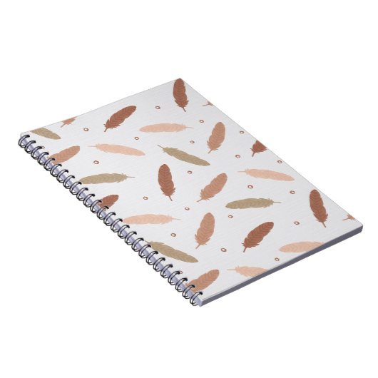 Mocha Mousse Feathers Spiral Notebook ノートブック (右側)