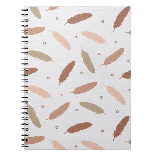 Mocha Mousse Feathers Spiral Notebook ノートブック (正面)
