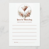 Mocha Mousse Love is Brewing Bridal Shower アドバイスカード (正面)