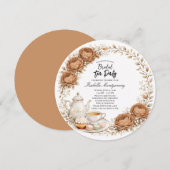 Mocha Palette Tea Party Bridal Shower 招待状 (正面/裏面)