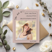 Mocha Photo Graduation Party Save the Date Card
