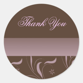 Mocha Pink Petal Thank You Sticker ラウンドシール