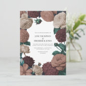 Mocha Plum, Berry Clay & Silk Taupe Wedding 招待状 (スタンド正面)