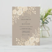 Mocha Polished Floral Wedding 招待状 (スタンド正面)