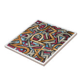 Mocha Red Gray Geometric タイル (側面)