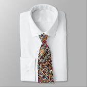 Mocha Red Gray Geometric Neck Tie ネクタイ (タイ)