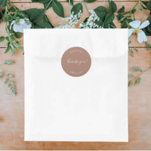 Mocha Stylized結婚's Thank You ラウンドシール