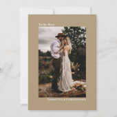 Mocha Tanミニマモダンリスト縦写真結婚ズ 招待状 (正面)