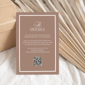 Mocha with Border | QR Code Wedding Guest Details エンクロージャーカード