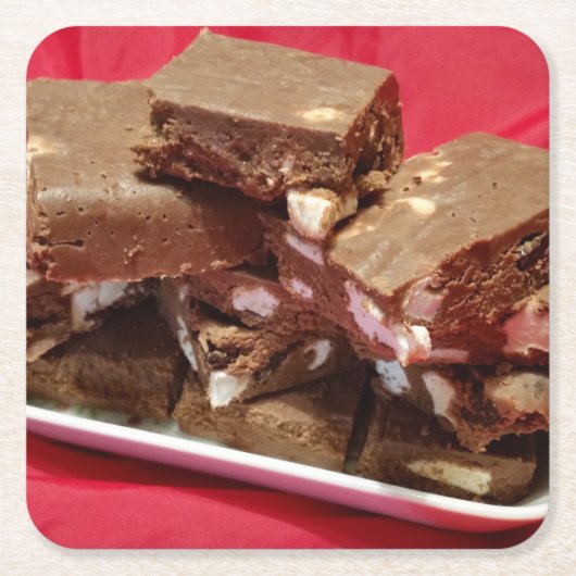 mocherrymarshmallowfuzzle スクエアペーパーコースター (正面)