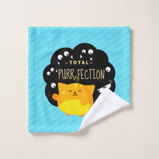 Mochiハロウィン-かわいいオレンジ猫ののどを鳴らす音fection ウォッシュタオル