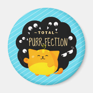 Mochiハロウィン-かわいいオレンジ猫ののどを鳴らす音fection マグネット