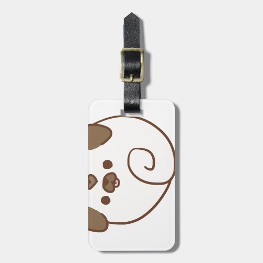 Mochiパグ ラゲッジタグ (正面縦)