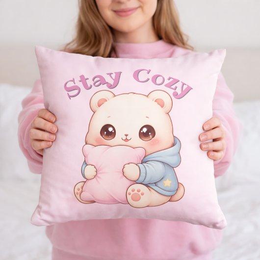 Mochi Cuddle Bear Cute Kawaii Style Pillow Hug  クッション