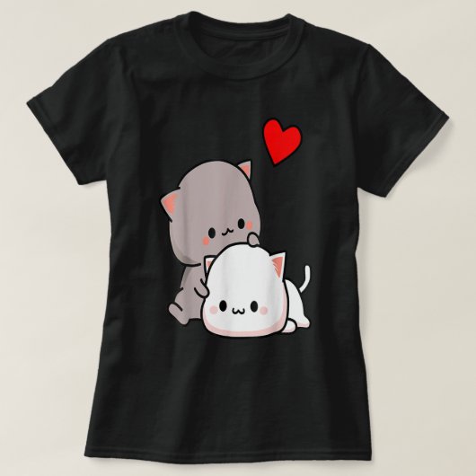 Mochi peach cat goma love, Valentine’s day 2022  Tシャツ (デザイン正面)