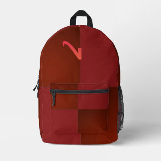 Mochila bicolor rojo de diferentes tonalidades  プリントバックパック