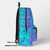Mochila con estampado de bicicletas  con su nombre プリントバックパック (左)