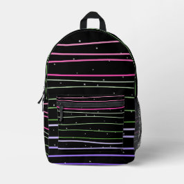 Mochila con estrellas con líneas onduladas プリントバックパック