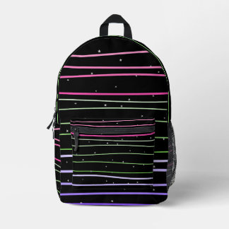 Mochila con estrellas con líneas onduladas プリントバックパック