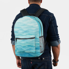 Mochila olas de mar プリントバックパック