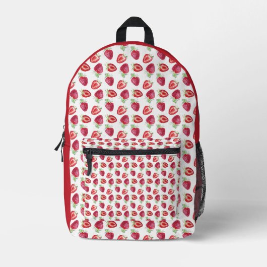 Mochila strawberries プリントバックパック (正面)