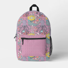 Mochila UNDER THE SEA rosa プリントバックパック