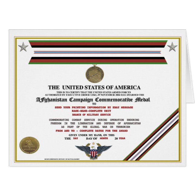 Mock Military/Army/Navy/Certificates DIGITAL (正面横)
