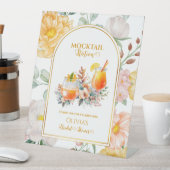 Mocktail Station Floral Bridal Shower Drink Bar 台座サイン (インサイチュ)