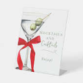 Mocktails Cocktails Dirty Martini Bridal Shower 台座サイン (正面)