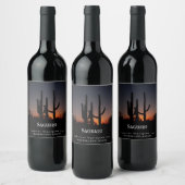Mockup Saguaro Cactus Custom Wine Labels ワインラベル (ボトル)